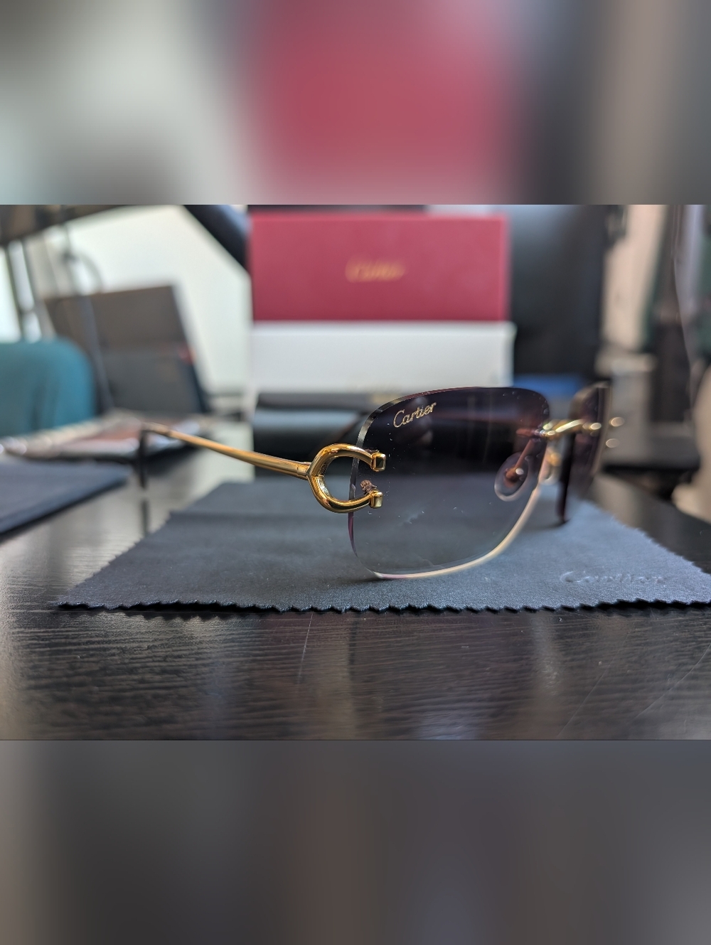 Cartier Style Rimless Sunglasses